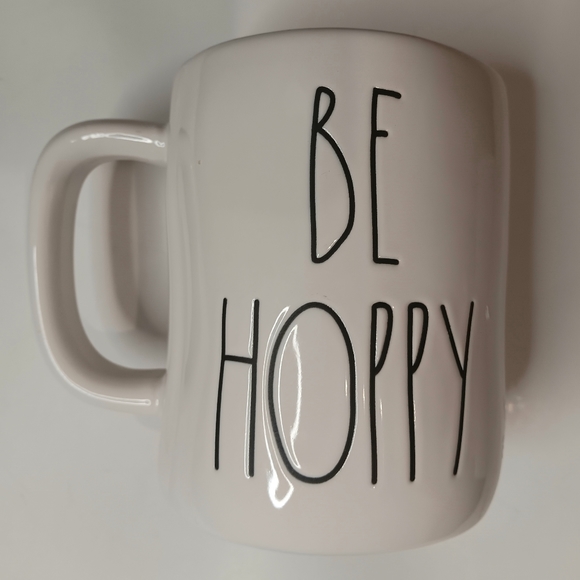 Rae Dunn Double-Sided Mug.  "Don't Worry Be Hoppy" - Picture 4 of 4